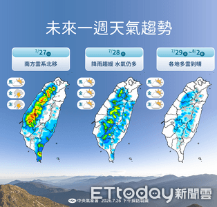 明天午后中部以北防豪雨　热带低压最快一周内生成