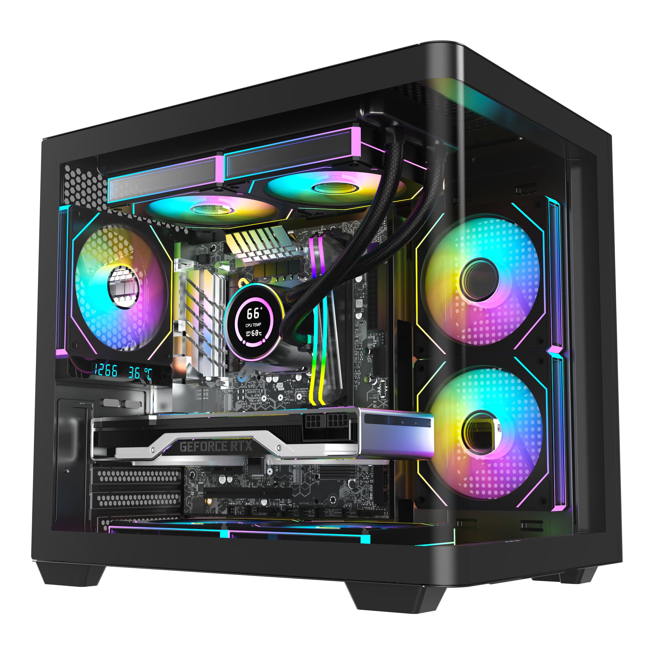 AOC 推出 CG350B 一体式曲面玻璃海景房机箱：兼容 240 水冷，189 元
